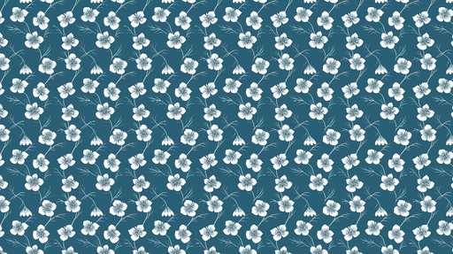 Papier peint floral bleu Motif élégant de fleurs blanches sur fond bleu profond