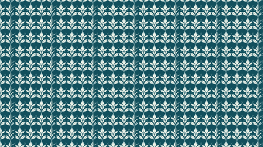 Papier peint floral bleu Motif répétitif de feuilles stylisées sur fond bleu profond