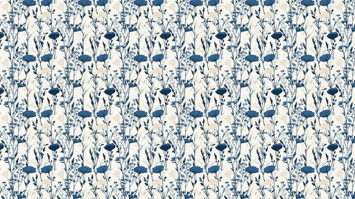 Papier peint floral bleu Motifs de fleurs et feuillage sur fond clair