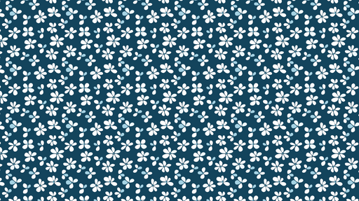Papier peint floral bleu Motifs de petites fleurs blanches sur fond bleu foncé