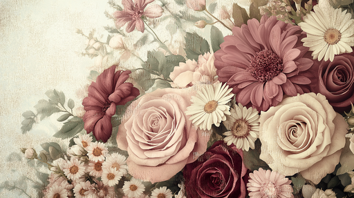Papier peint floral Bouquet de fleurs vintage
