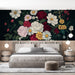 Papier peint floral avec bouquet éclatant de fleurs multicolores pour chambre moderne.