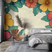 Papier peint floral coloré avec fleurs vibrantes pour chambre moderne