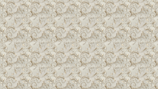 Papier peint floral classique Élégantes volutes en relief doré sur fond beige