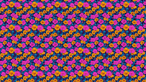 Papier peint floral coloré Fleurs lumineuses sur fond sombre