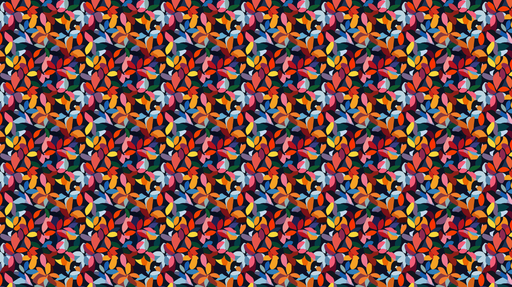 Papier peint floral coloré Motif de fleurs aux multiples couleurs sur fond sombre