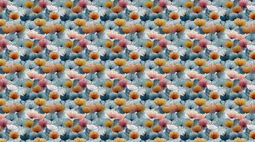 Papier peint floral coloré Motif de fleurs avec des nuances pastel sur fond bleu