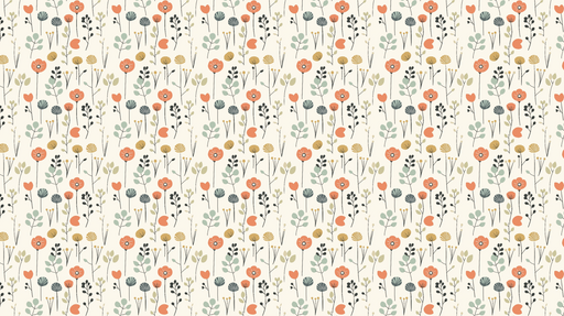 Papier peint floral coloré Motif de fleurs et feuillages sur fond clair