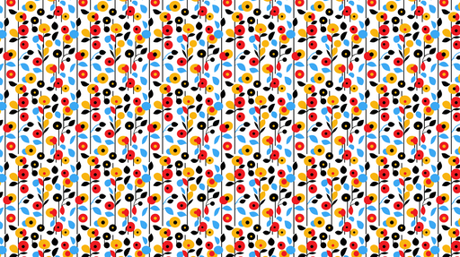 Papier peint floral coloré Motif de fleurs et feuilles sur fond blanc