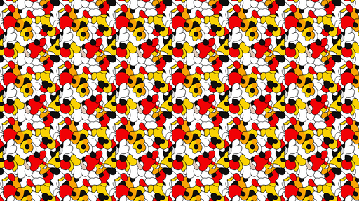 Papier peint floral coloré Motif de fleurs rouges jaunes et noires