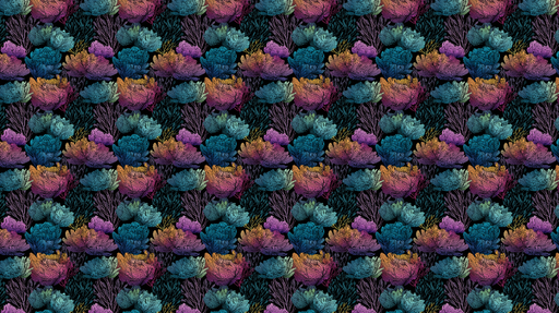 Papier peint floral coloré Motif de fleurs sur fond noir