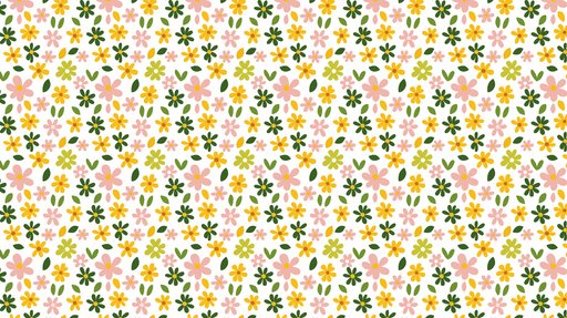 Papier peint floral coloré Motif joyeux de fleurs multicolores et feuillage délicat