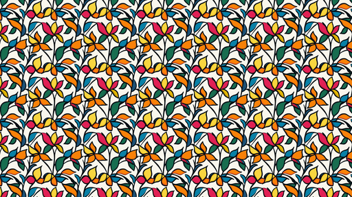 Papier peint floral coloré Motif vibrant de fleurs et feuillage