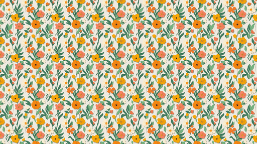 Papier peint floral coloré Motif vibrant de fleurs et feuilles sur fond clair