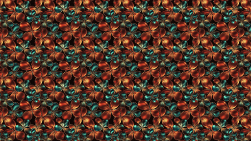 Papier peint floral coloré Motifs de fleurs aux nuances d'orange et de turquoise