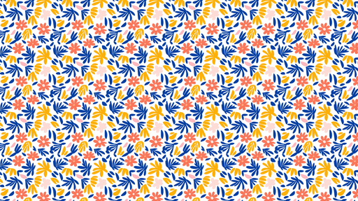 Papier peint floral coloré Motifs de fleurs et feuillages vifs sur fond clair