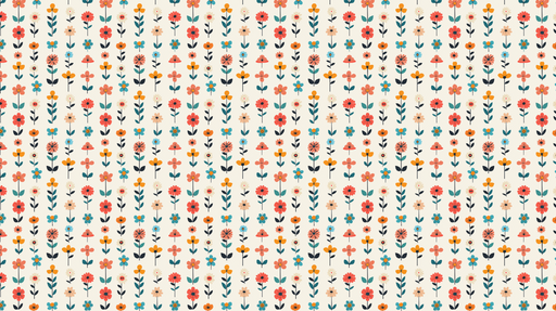 Papier peint floral coloré Motifs de fleurs multicolores sur fond clair