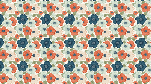 Papier peint floral coloré Motifs de fleurs stylisées aux teintes vives