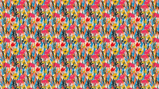 Papier peint floral coloré Motifs éclatants de fleurs sur fond lumineux