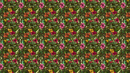 Papier peint floral coloré Un jardin luxuriant aux fleurs vibrantes et feuillage riche