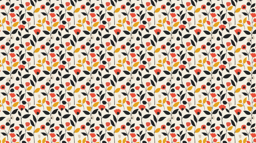 Papier peint floral coloré Un motif joyeux de fleurs et de feuilles