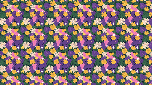 Papier peint floral coloré Un vaste éventail de fleurs vibrantes sur un fond verdoyant