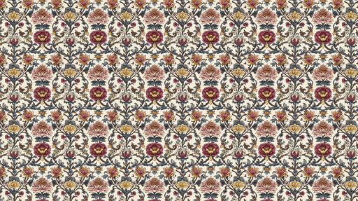 Papier peint floral complexe Motifs floraux riches en couleurs sur fond clair