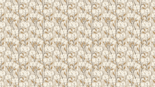 Papier peint floral crème et beige Motif élégant de fleurs et feuilles sur fond neutre
