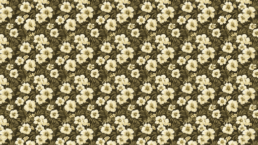 Papier peint floral crème Fleurs délicates sur fond sombre