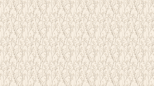 Papier peint floral délicat Motifs de branches fines et fleurs sur fond beige