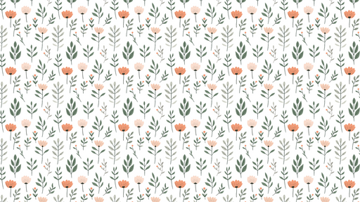 Papier peint floral délicat Motifs de fleurs colorées et de feuillage sur fond blanc