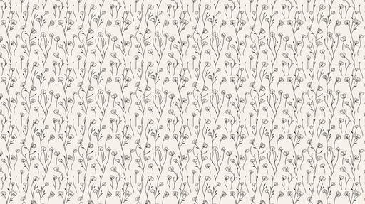 Papier peint floral délicat Motifs de fleurs esquissés sur fond beige