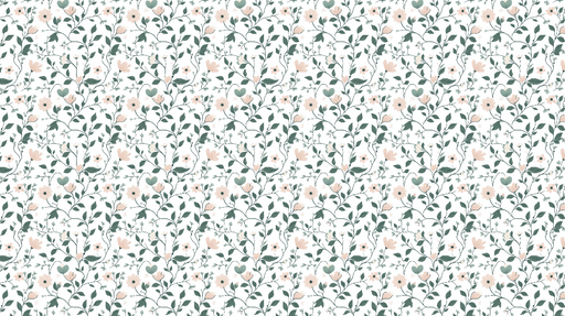 Papier peint floral délicat Motifs de fleurs et de feuilles dans des tons doux