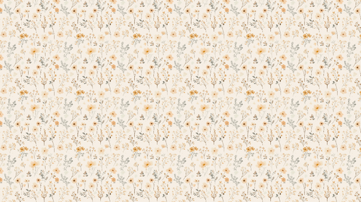 Papier peint floral délicat Motifs de fleurs jaunes et beige sur fond clair