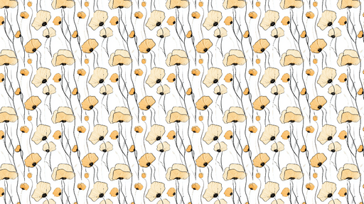 Papier peint floral Des fleurs délicates aux nuances d'orange et de crème