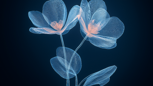 Papier peint floral Deux fleurs délicates en effet translucide