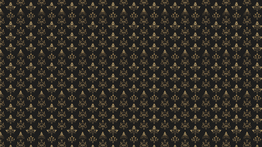 Papier peint floral doré Élégant motif de feuillage doré sur fond noir