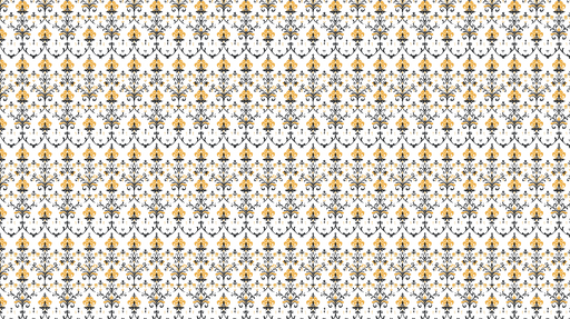 Papier peint floral doré et noir Motifs élégants sur fond blanc