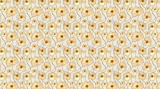 Papier peint floral doré Motif de fleurs délicates aux nuances crème et doré