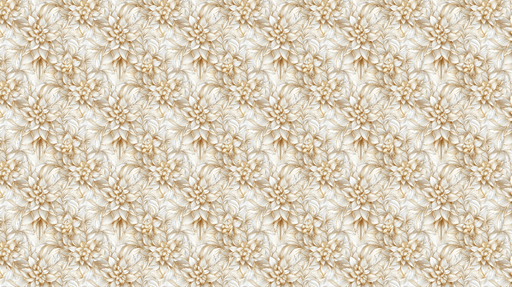 Papier peint floral doré Motif de fleurs et feuilles en relief