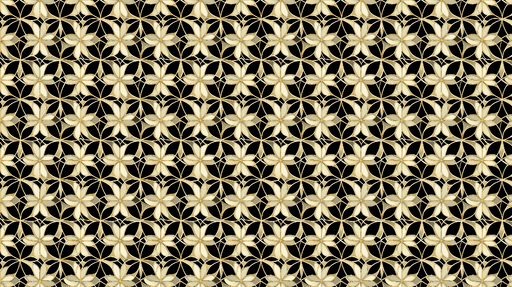 Papier peint floral doré Motif de fleurs sur fond noir