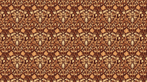 Papier peint floral doré Motif or et marron avec des feuillages élégants