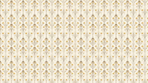 Papier peint floral doré Motifs de fleurs jaunes sur un fond beige
