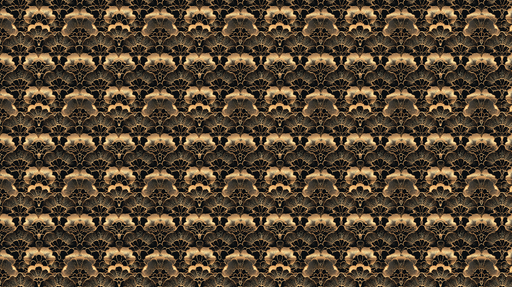 Papier peint floral doré Motifs de fleurs sur fond noir