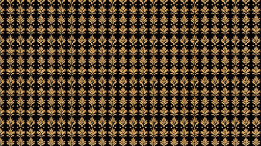 Papier peint floral doré Motifs élégants sur fond noir