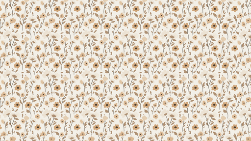 Papier peint floral doux Motif de fleurs beige sur fond crème