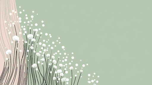 Papier peint floral doux Motif de fleurs blanches sur fond vert apaisant