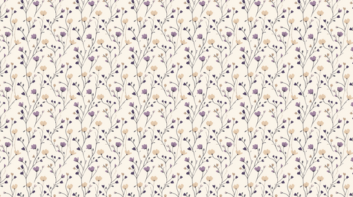 Papier peint floral doux Motif de fleurs délicates sur fond crème