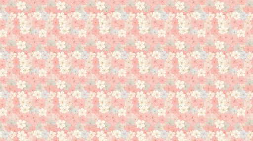 Papier peint floral doux Motif de fleurs pastel sur fond rose