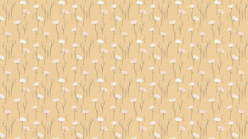 Papier peint floral doux Motifs de fleurs délicates sur fond jaune